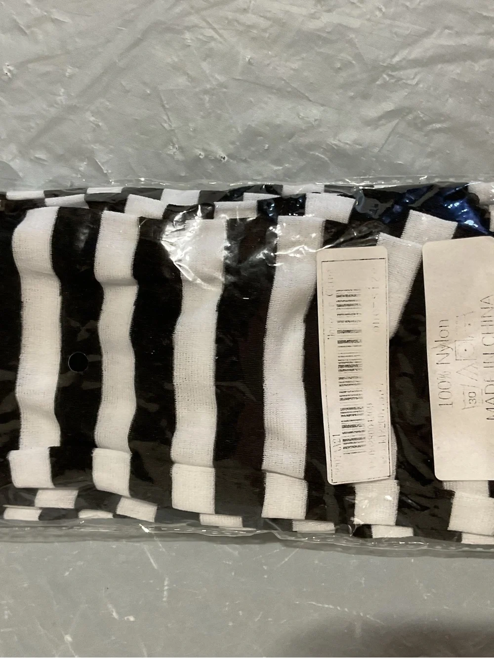 Black and White Striped Knee-High Sock